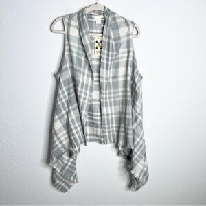 Seven Islands Cardigan Women One Size Draped Shawl Sweater Gray Open Front B18